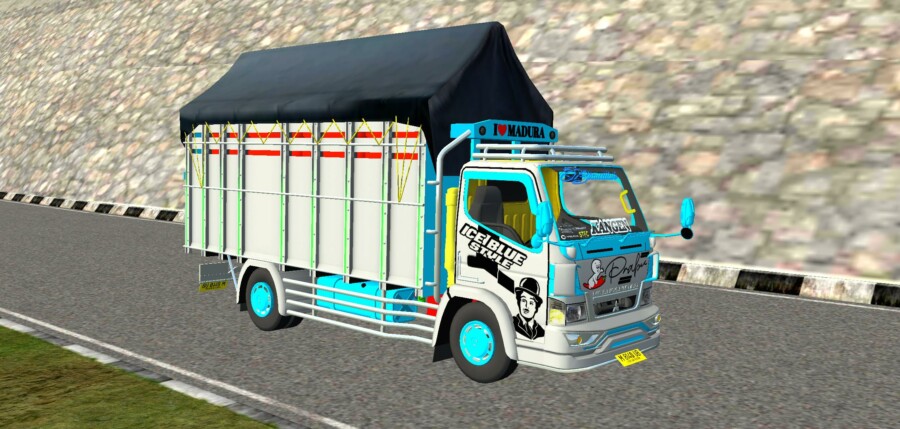 Canter Prabu Ice Blue Style Terpal Segitiga